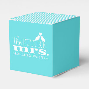 Blue Stripes The Future Mrs. Love Birds Favour Box