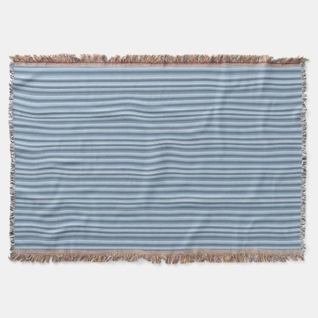 Blue stripes throw blanket (Front)