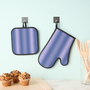 blue stripes vertical ombre gradient oven mitt & pot holder set