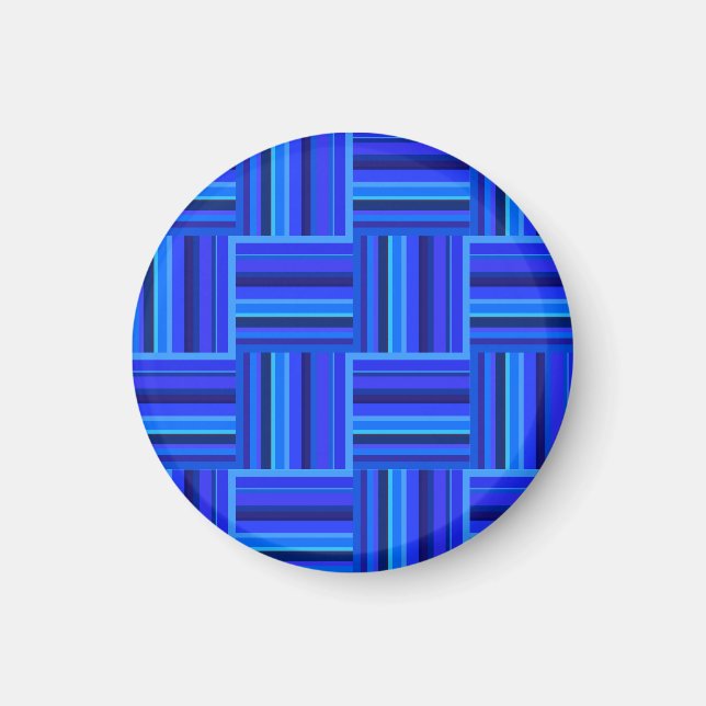 Blue stripes weave pattern magnet (Front)