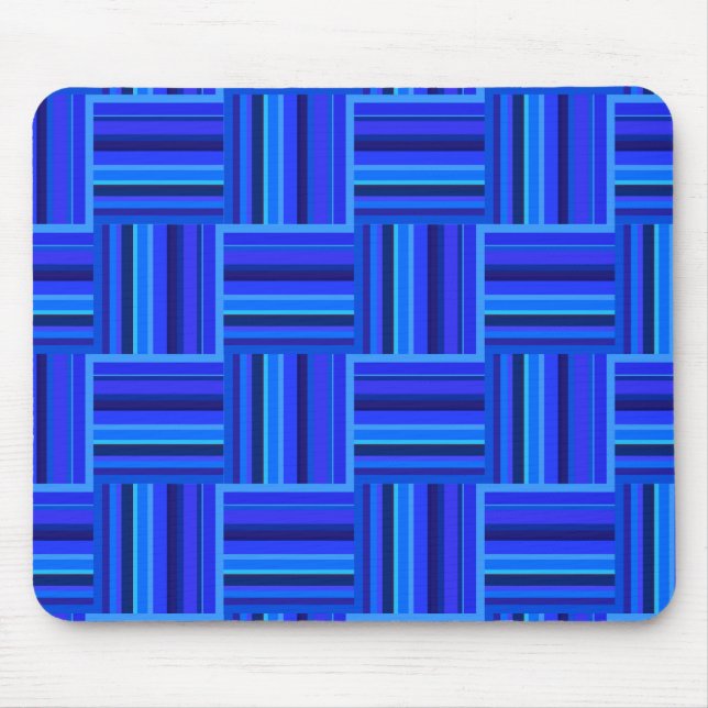 Blue stripes weave pattern mouse mat (Front)