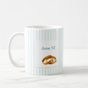 Blue Stripes - Wedding Rings Coffee Mug