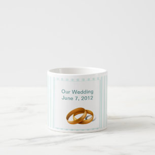 Blue Stripes - Wedding Rings Espresso Cup