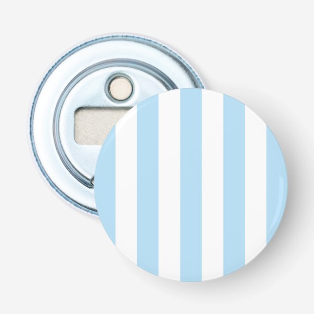 Blue Stripes, White Stripes, Striped Pattern Bottle Opener (Front)