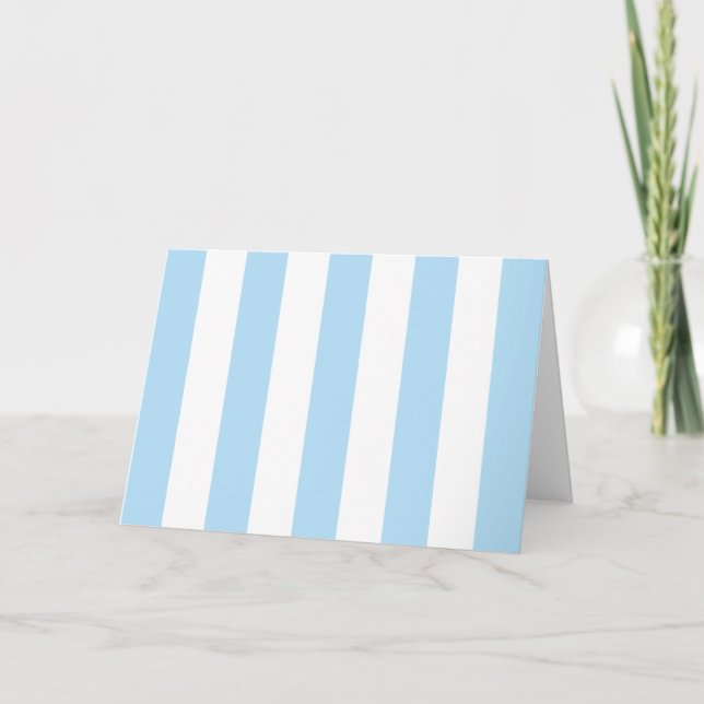 Blue Stripes, White Stripes, Striped Pattern Card (Front)
