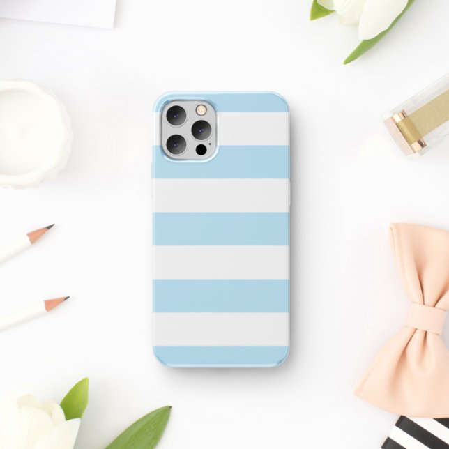 Blue Stripes, White Stripes, Striped Pattern Case-Mate iPhone Case (Creator Uploaded)