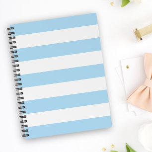 Blue Stripes, White Stripes, Striped Pattern Notebook