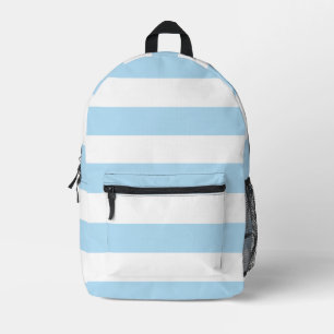 Blue Stripes, White Stripes, Striped Pattern Printed Backpack