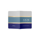 blue stripes with initials and name