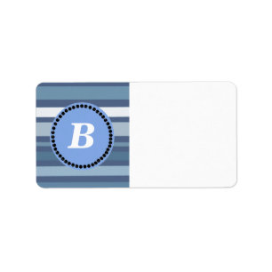 Blue Stripes with Monogram Label