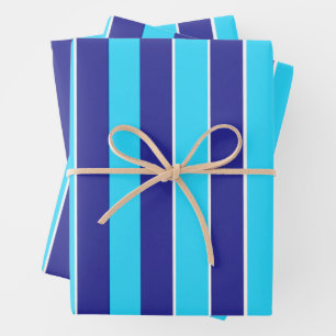 Blue Stripes Wrapping Paper Sheet