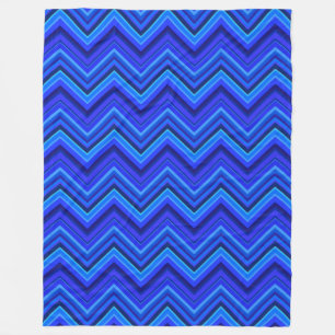Blue stripes zigzag pattern fleece blanket