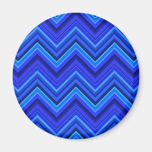 Blue stripes zigzag pattern magnet