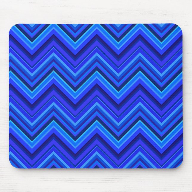 Blue stripes zigzag pattern mouse mat (Front)