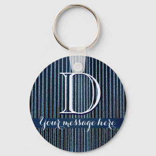 Blue stripy custom text gifts key ring