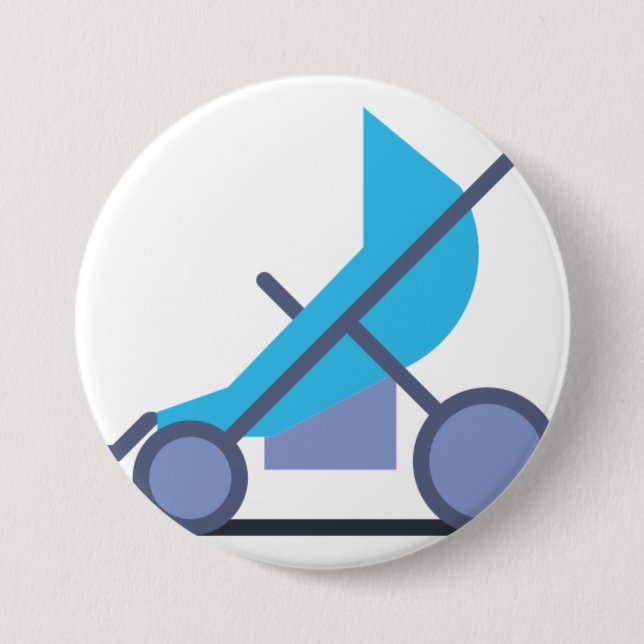 blue stroller 7.5 cm round badge (Front)