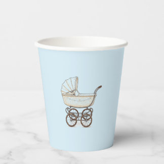 Blue stroller baby boy shower cup