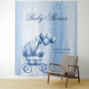Blue Stroller Backdrop Tapestry