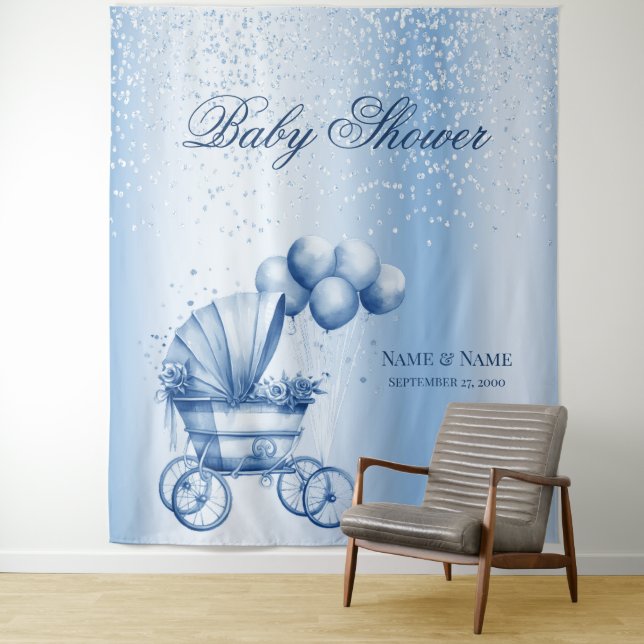 Blue Stroller Backdrop Tapestry (In Situ)