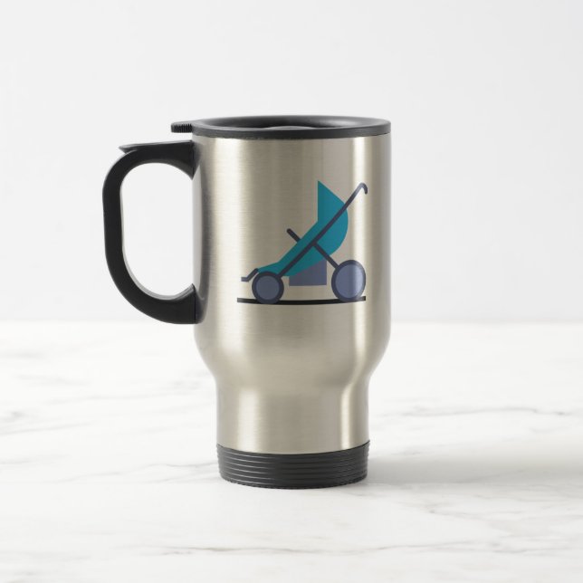 blue stroller travel mug (Left)
