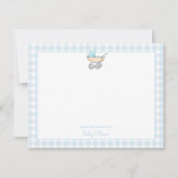 Blue stroller with gingham border baby boy 