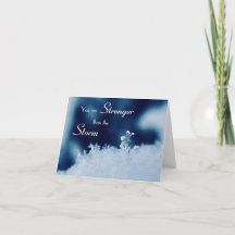 Blue Stronger Inspirational Folded Greeting Card