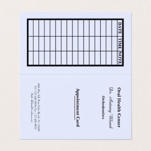 Blue Stylish Dentist Appointment Card
