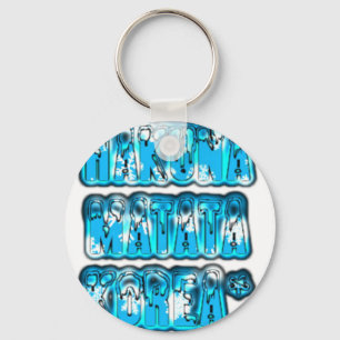 Blue stylish vintage Zombi  Design Hakuna Matata K Key Ring