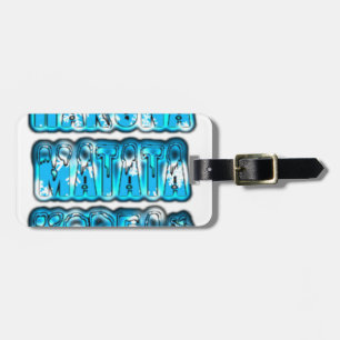 Blue stylish vintage Zombi  Design Hakuna Matata K Luggage Tag