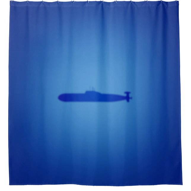 Blue submarine shower curtain (Front)