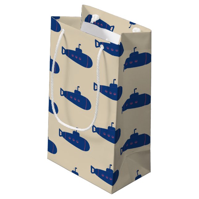 Blue Submarine Small Gift Bag (Back Angled)