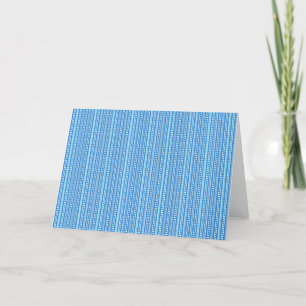 Blue Subtle Stripes Folded Blank Card