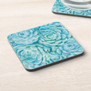 Blue succulents coaster