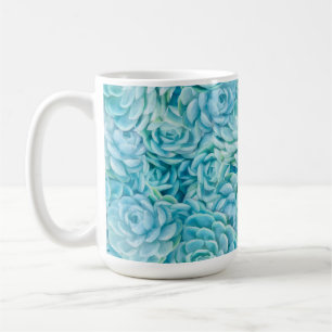 Blue succulents coffee mug