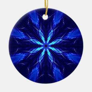 Blue Suede Star Design Ceramic Tree Decoration