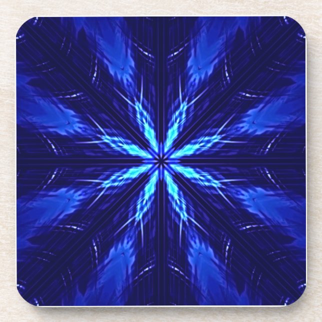 Blue Suede Star Design Coaster (Front)