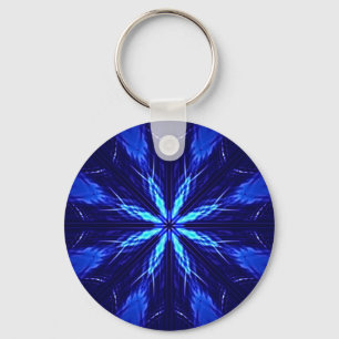 Blue Suede Star Design Key Ring