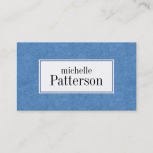 Blue Suede Texture Look Professional Business Card