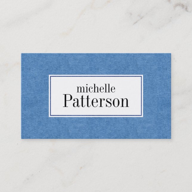 Blue Suede Texture Look Professional Business Card (Front)