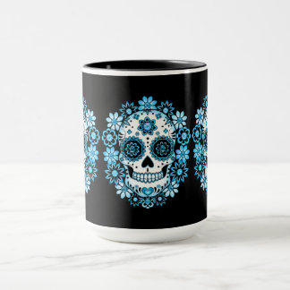 Blue Sugar Skull Mug