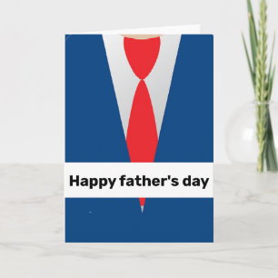 Blue suit red tie father's day card