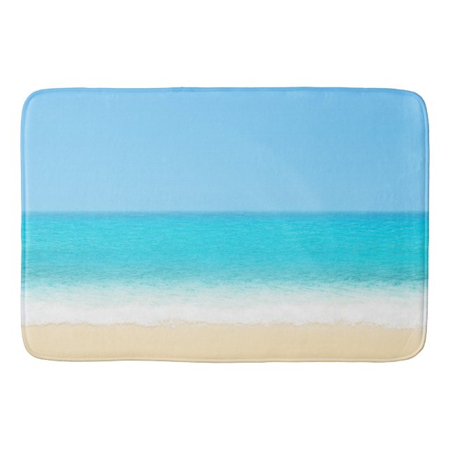 Blue Summer Beach Bath Mat (Front)