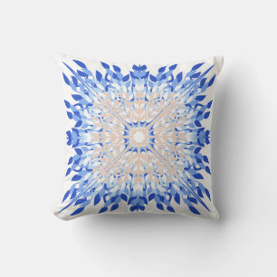 Blue summer coastal floral print  cushion
