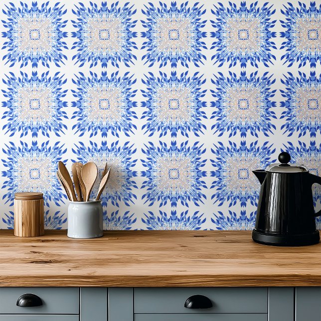 Blue summer coastal floral print  tile (Creator Uploaded)