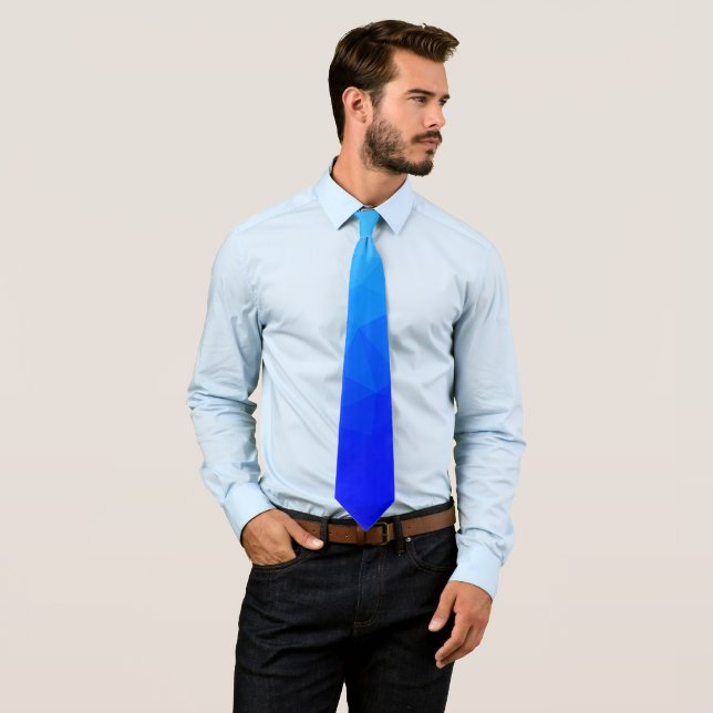 Blue summer sea cool geometric mesh pattern 2 tie (In Situ)
