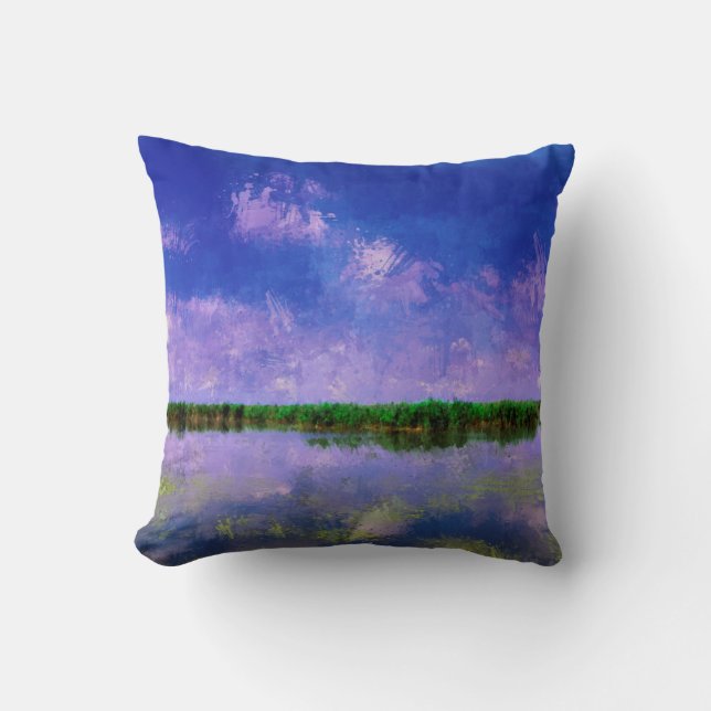 Blue Summer Sky and Water Cushion (Front)