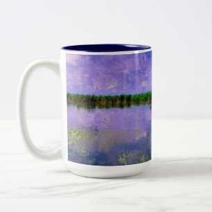 Blue Summer Sky and Water Two-Tone Coffee Mug