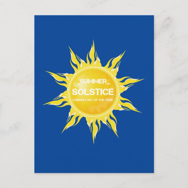 Blue summer solstice the longest day of the year postcard (Front)