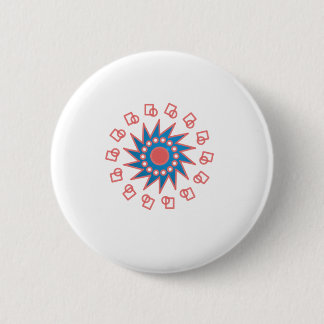 Blue Sun 6 Cm Round Badge