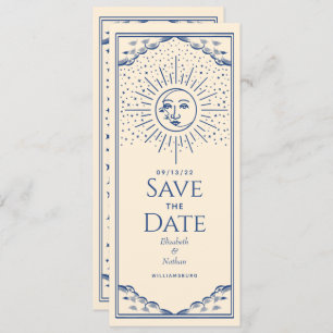 Blue Sun and Moon Tarot Card Save the Date